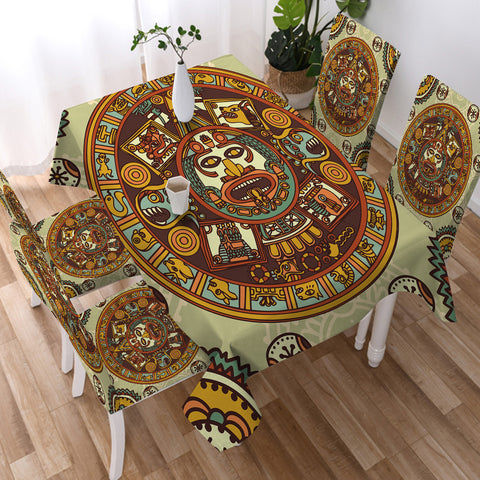 Image of Vintage Acient Aztec Zodiac SWZB3867 Waterproof Tablecloth