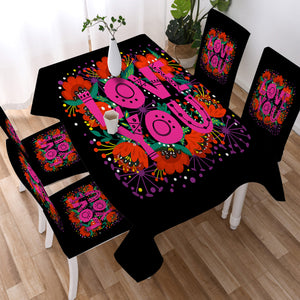 Love You Typographic SWZB3871 Waterproof Tablecloth