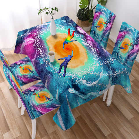 Image of Trippy Human Heat Curve SWZB3878 Waterproof Tablecloth