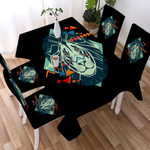 Lion Triangle Geometric Illustration SWZB3917 Waterproof Tablecloth