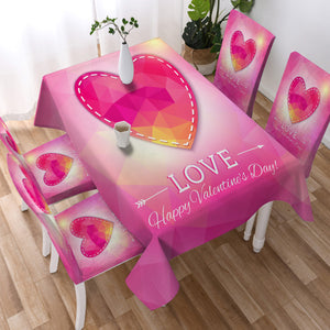 Heart Geometric Valentine's Day SWZB3922 Waterproof Tablecloth