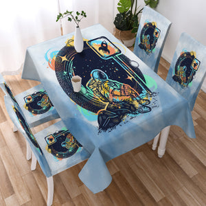Outer Space Astronaut - Watercolor Pastel Theme SWZB3934 Waterproof Tablecloth