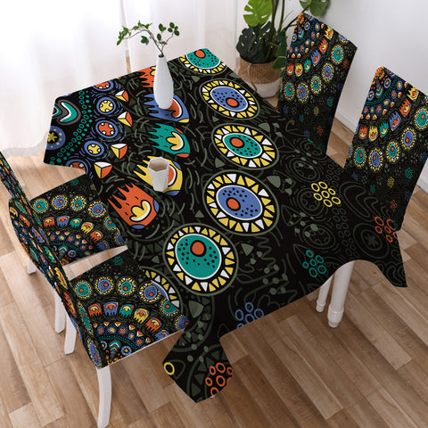 Image of Colorful Cartoon Mandala SWZB3943 Waterproof Tablecloth