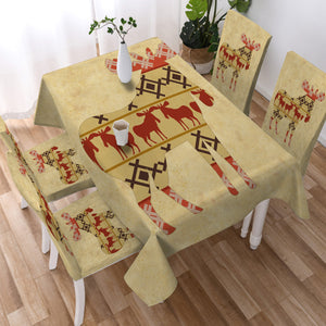 Reindeer Aztec Pattern SWZB4099 Waterproof Tablecloth