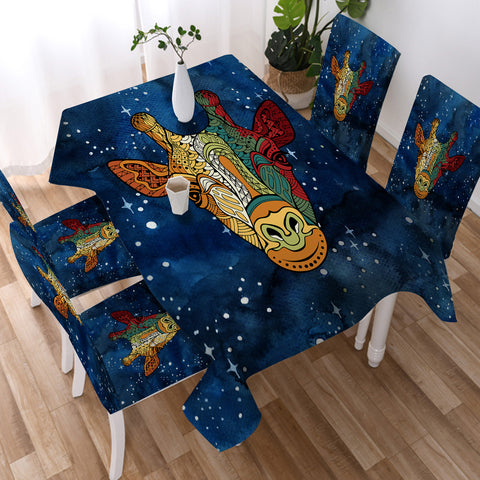 Image of Mandala Giraffe Galaxy Theme SWZB4118 Waterproof Tablecloth