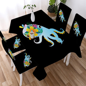 Cute Cartoon Floral Octopus SWZB4217 Waterproof Tablecloth