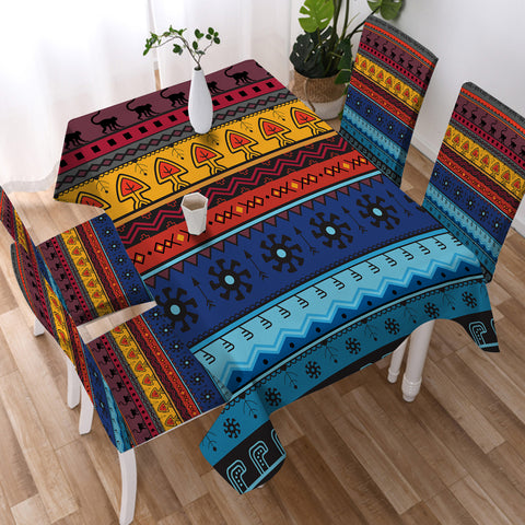Image of Color Aztec Stripes SWZB4228 Waterproof Tablecloth