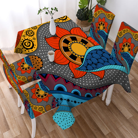 Image of Colorful Modern Japanese Art Mandala SWZB434 Waterproof Tablecloth