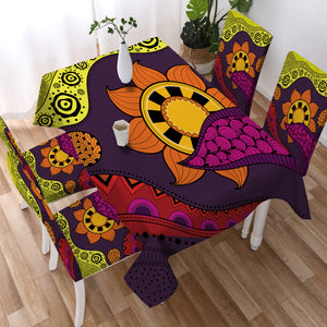 Colorful Modern Japanese Art Mandala Purple SWZB436 Waterproof Tablecloth