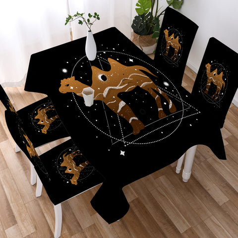 Image of Brown Camel Triangle Zodiac SWZB4239 Waterproof Tablecloth