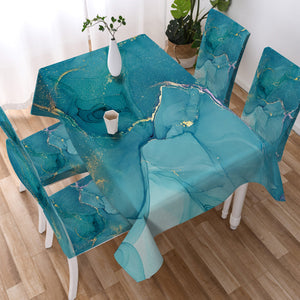 Splash Golden Turquoise SWZB4277 Waterproof Tablecloth