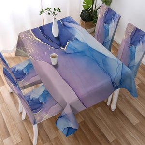 Splash Golden Blue & Purple Indigo SWZB4280 Waterproof Tablecloth