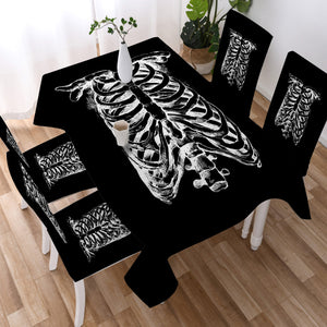 B&W Skeleton Sketch SWZB4292 Waterproof Tablecloth