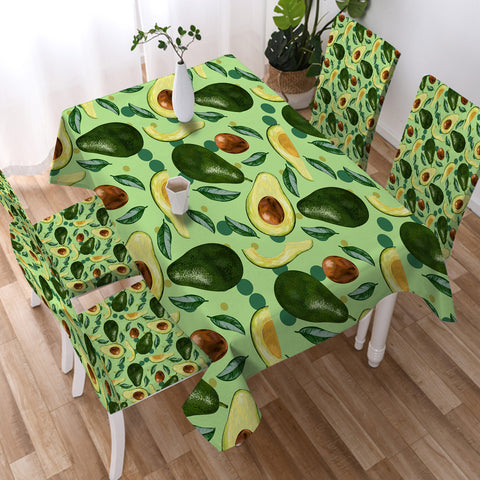 Image of Avocado Monogram Green Theme SWZB4294 Waterproof Tablecloth