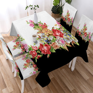 Multi Flowers B&W Theme SWZB4295 Waterproof Tablecloth