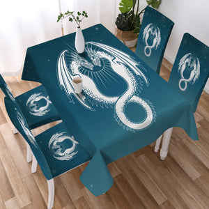 Facing Europe Dragonfly Turquoise Theme SWZB4304 Waterproof Tablecloth