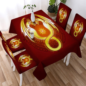 Facing Yellow Europe Dragonfly Fire Theme SWZB4305 Waterproof Tablecloth