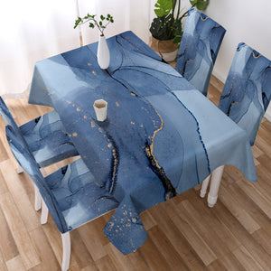 Golden Splash Shade Of Navy  SWZB4309 Waterproof Tablecloth