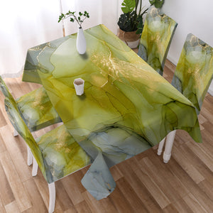 Golden Splash Grey & Chartreuse SWZB4311 Waterproof Tablecloth