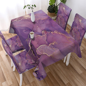 Golden Splash Shade Of Plum Purple SWZB4313 Waterproof Tablecloth