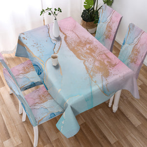 Golden Light Splash Blue & Pink SWZB4315 Waterproof Tablecloth