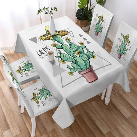Image of Westside Cartoon Cactus Triangle Illustration  SWZB4324 Waterproof Tablecloth