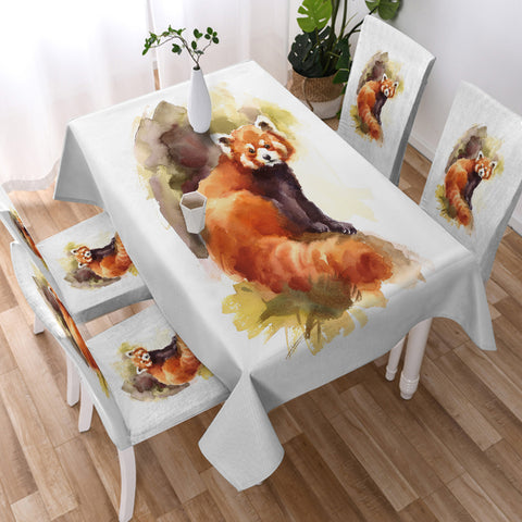 Image of Watercolor Fox Painting SWZB4328 Waterproof Tablecloth