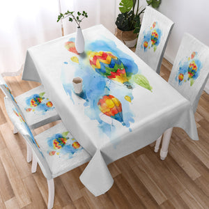 Colorful Balloon Watercolor Painting SWZB4330 Waterproof Tablecloth