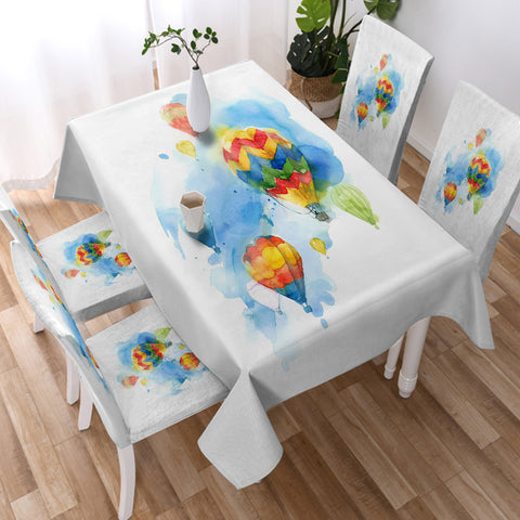 Image of Colorful Balloon Watercolor Painting SWZB4330 Waterproof Tablecloth