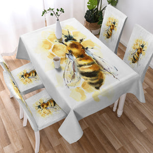 Queen Bee Watercolor Painting SWZB4404 Waterproof Tablecloth