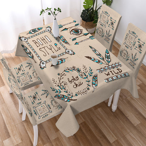 Image of Vintage Boho Style & Chic  SWZB4452 Waterproof Tablecloth