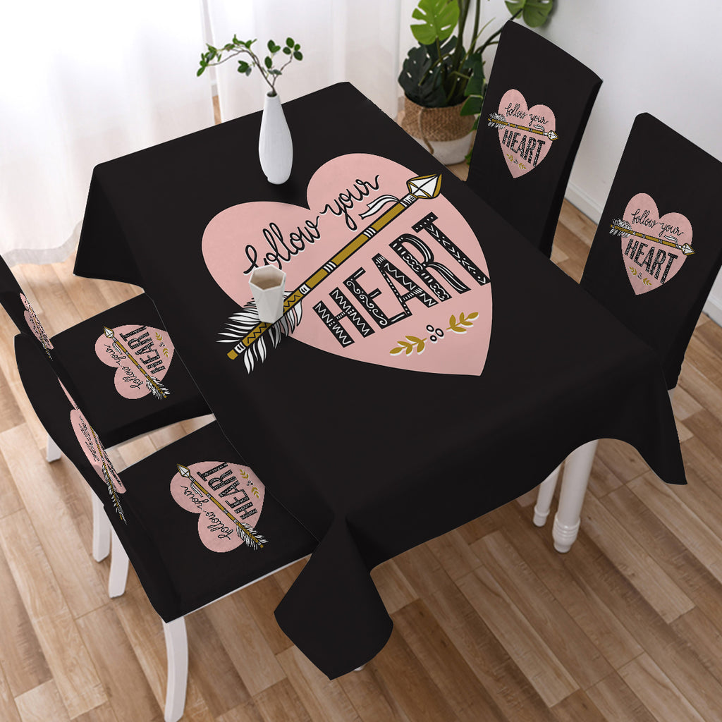Follow Your Heart - Boho Style SWZB4455 Waterproof Tablecloth