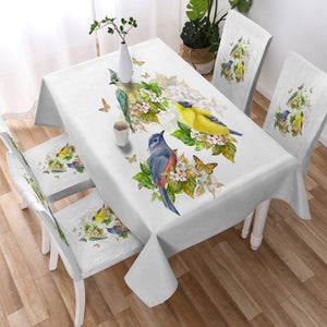 Sunbirds, Butterflies And Flowers SWZB4493 Waterproof Tablecloth