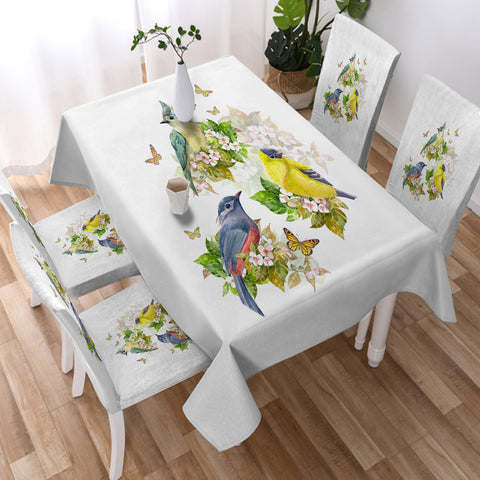 Image of Sunbirds, Butterflies And Flowers SWZB4493 Waterproof Tablecloth