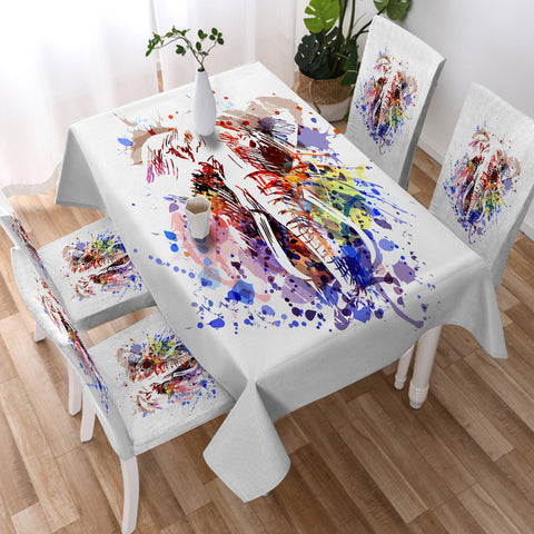 Image of Colorful Spray Elephant SWZB4496 Waterproof Tablecloth