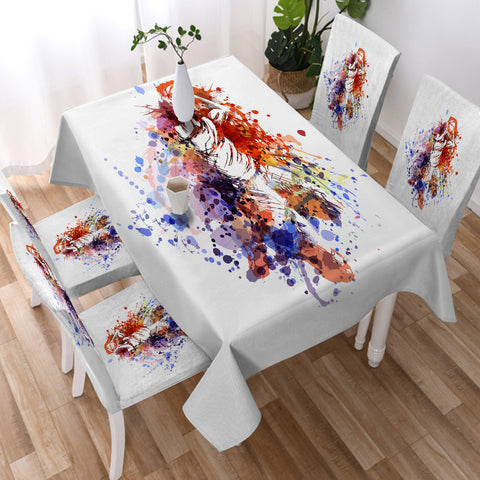 Image of Colorful Spray Jumpman Basketball SWZB4497 Waterproof Tablecloth