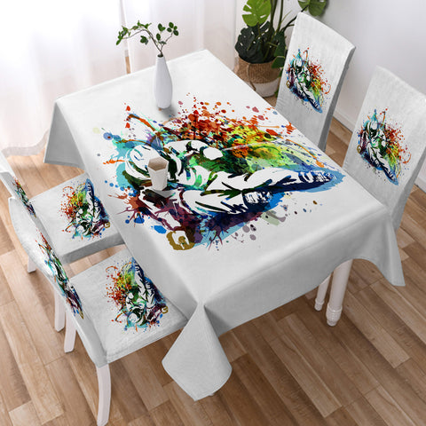 Image of Colorful Spray Skiing SWZB4498 Waterproof Tablecloth