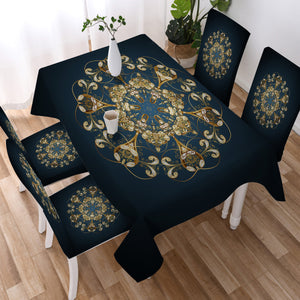 Royal Mandala Navy Theme  SWZB4501 Waterproof Tablecloth