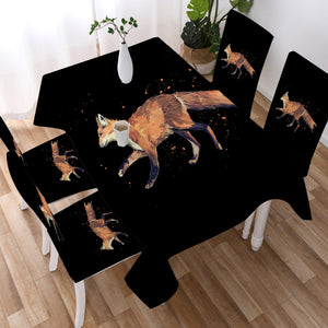 Real Fox Orange Splatter Brush SWZB4508 Waterproof Tablecloth