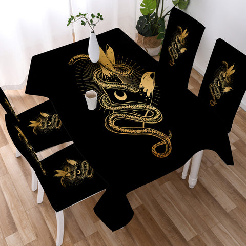 Image of Golden Snake Rolling Up Hand SWZB4511 Waterproof Tablecloth