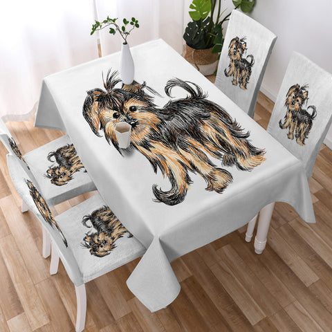 Image of Retro Art Schnauzer Drawing SWZB4523 Waterproof Tablecloth