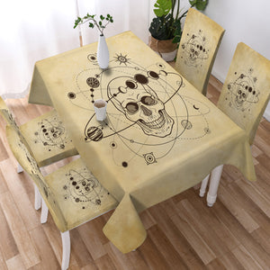 Retro Skull Galaxy Sketch SWZB4524 Waterproof Tablecloth