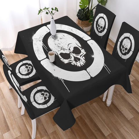 Image of B&W Military Skull Spray SWZB4534 Waterproof Tablecloth