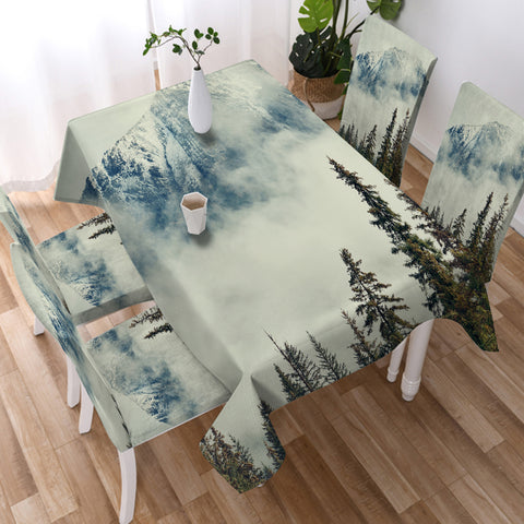Image of Pine Plants Fog Landscape SWZB4539 Waterproof Tablecloth
