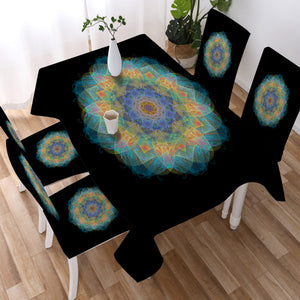 Magic Colorful Lotus Mandala SWZB4542 Waterproof Tablecloth