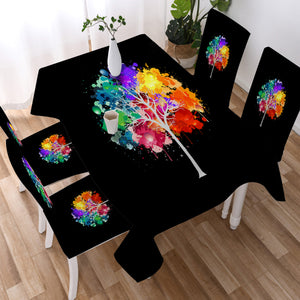 Colorful Spray Leaves Plant  SWZB4545 Waterproof Tablecloth