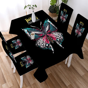 Colorful Butterfly Embroidery Effect  SWZB4583 Waterproof Tablecloth