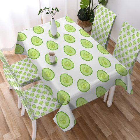 Image of Multi Cucumber White Theme SWZB4594 Waterproof Tablecloth