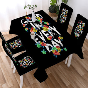 Floral Quote Good In Every Day SWZB4639 Waterproof Tablecloth