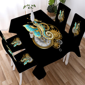 Golden Hippocampus Robot SWZB4642 Waterproof Tablecloth